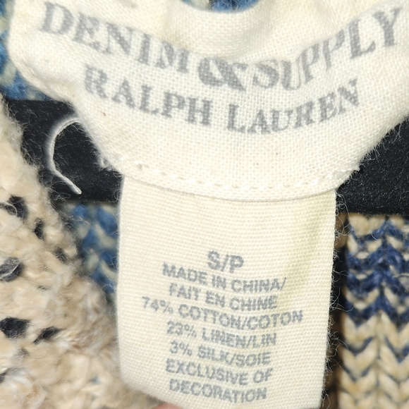 SOLD: Vintage Ralph Lauren Cardigan Patchwork Shawl Sweater Coat Quilt Sweater - Picture 4 of 10